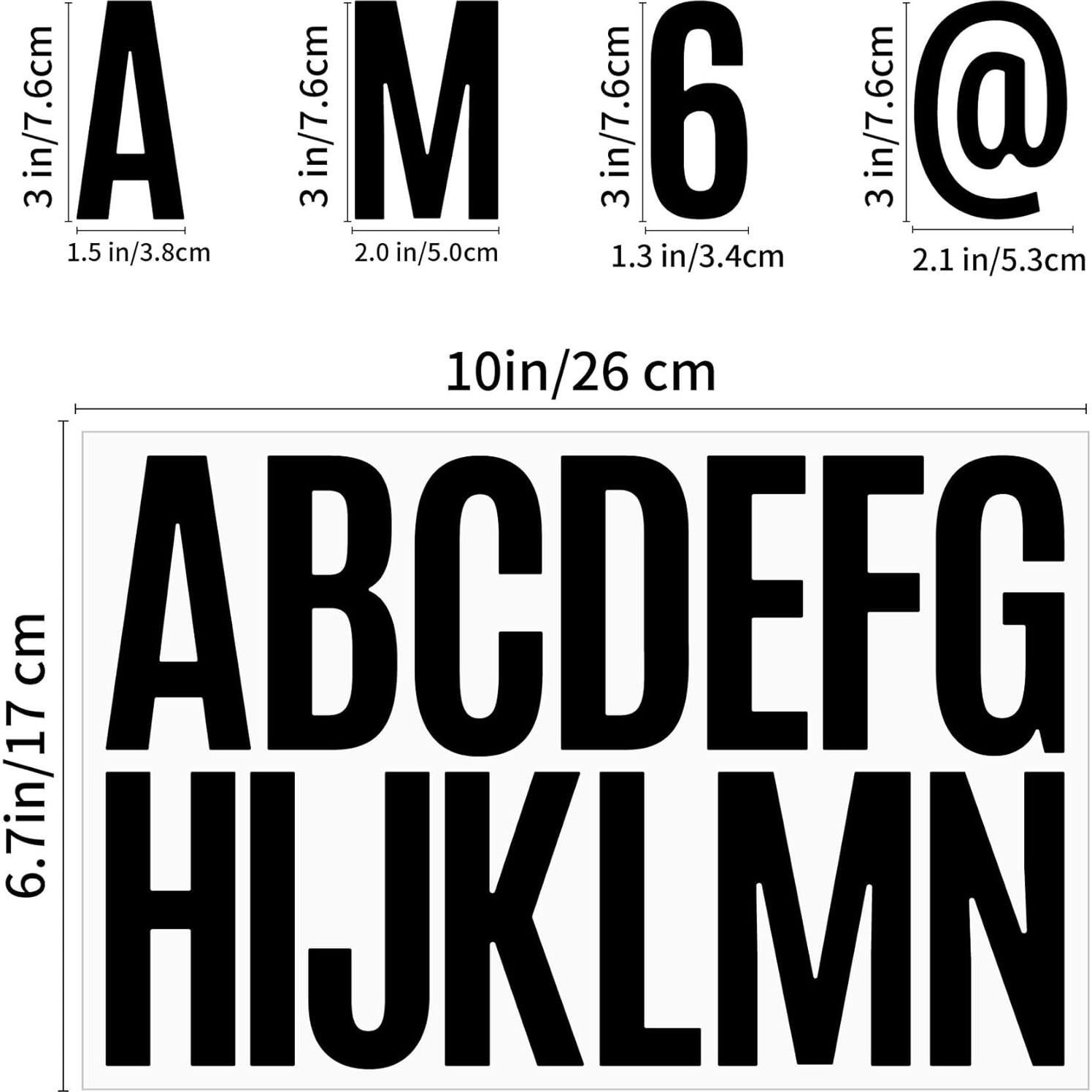 Kit de Etiquetas Autoadhesivas Letras y Números Debinolo 9 Hojas 7.62 cm Negro