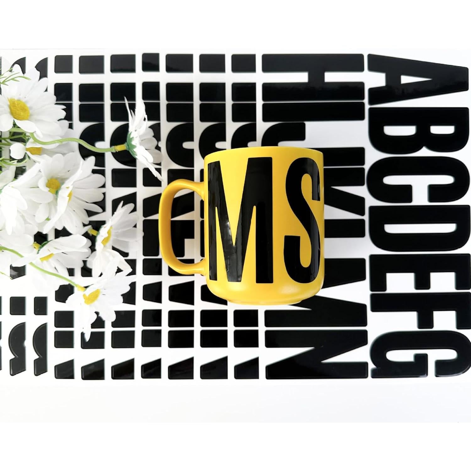 Kit de Etiquetas Autoadhesivas Letras y Números Debinolo 9 Hojas 7.62 cm Negro