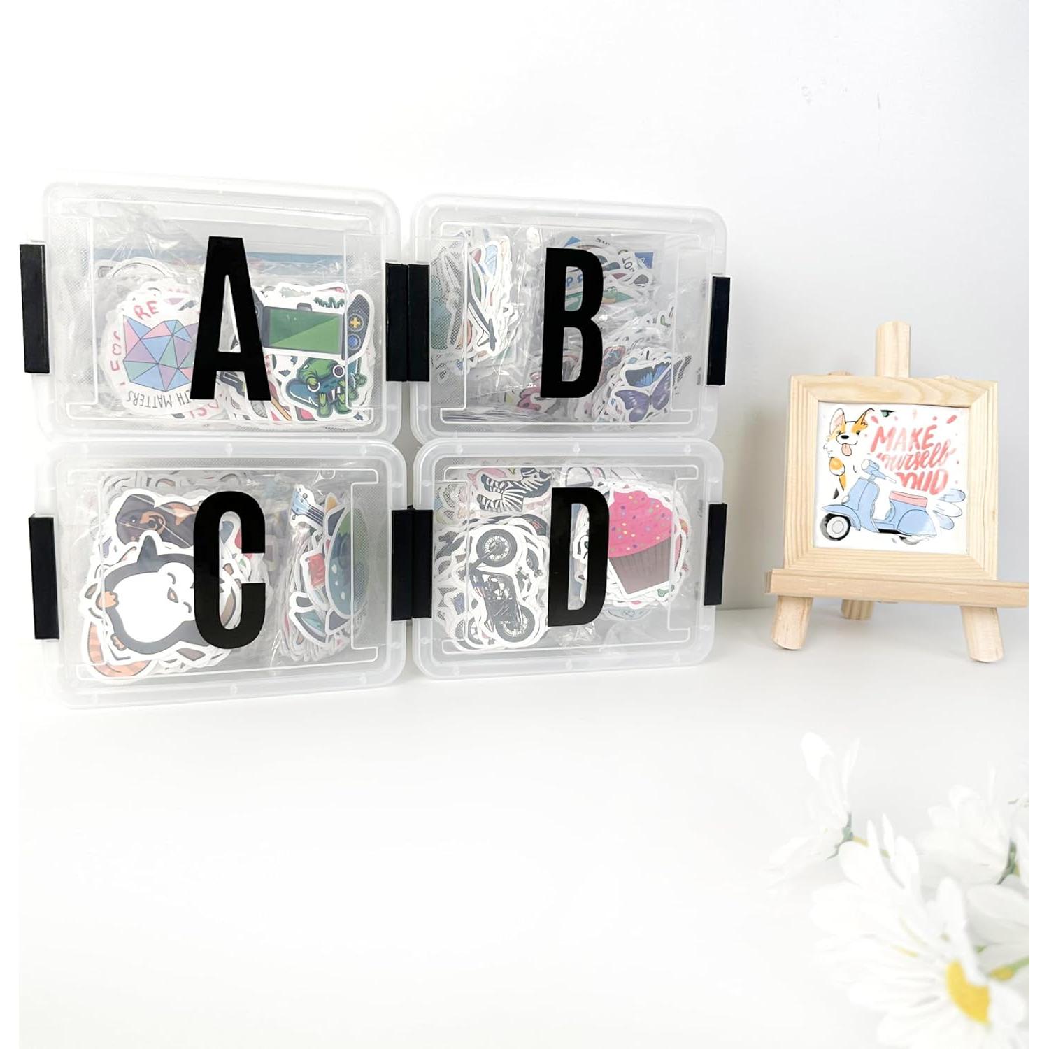 Kit de Etiquetas Autoadhesivas Letras y Números Debinolo 9 Hojas 7.62 cm Negro