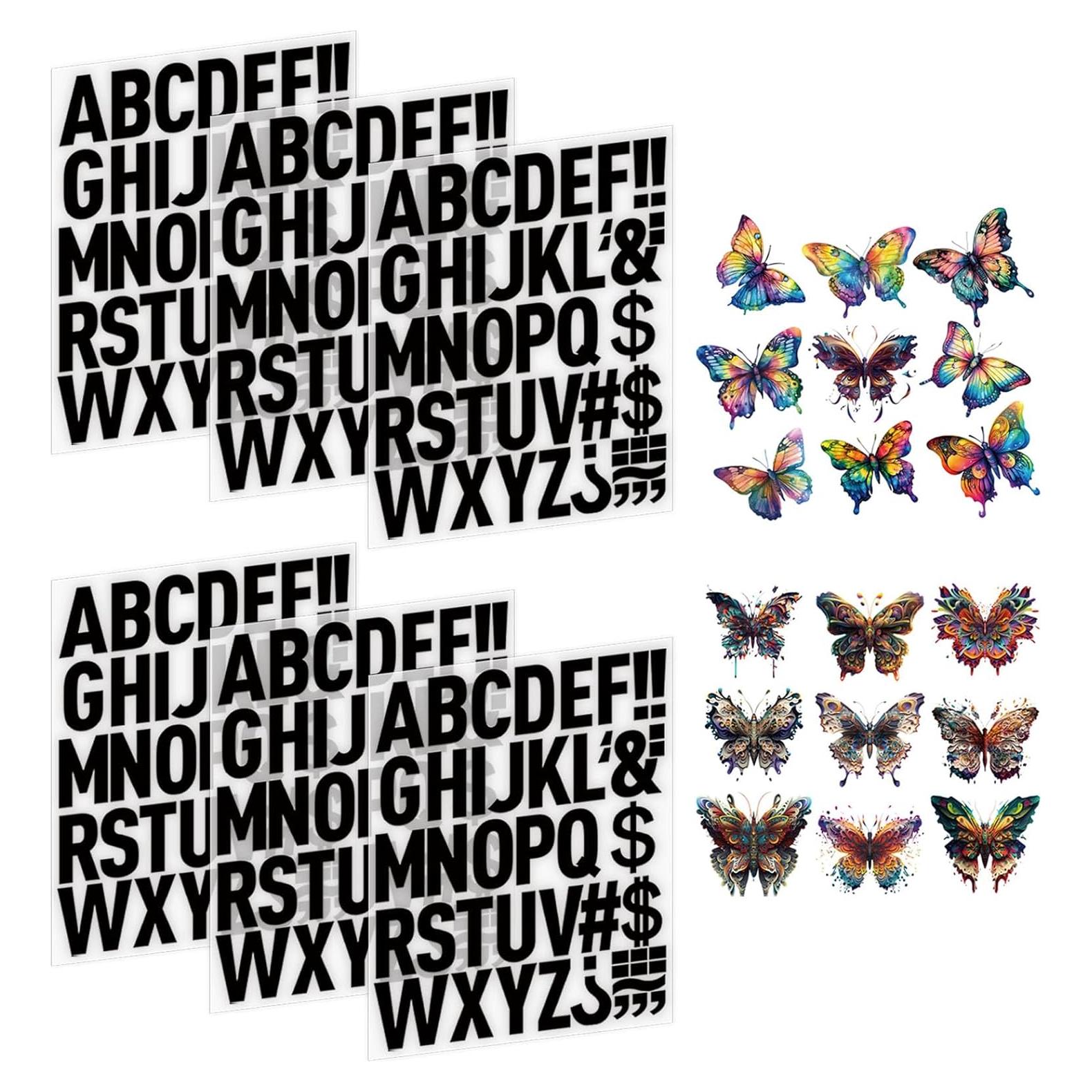 Letras de Hierro para Ropa Artgeeker 6 Hojas 264 Piezas Negro