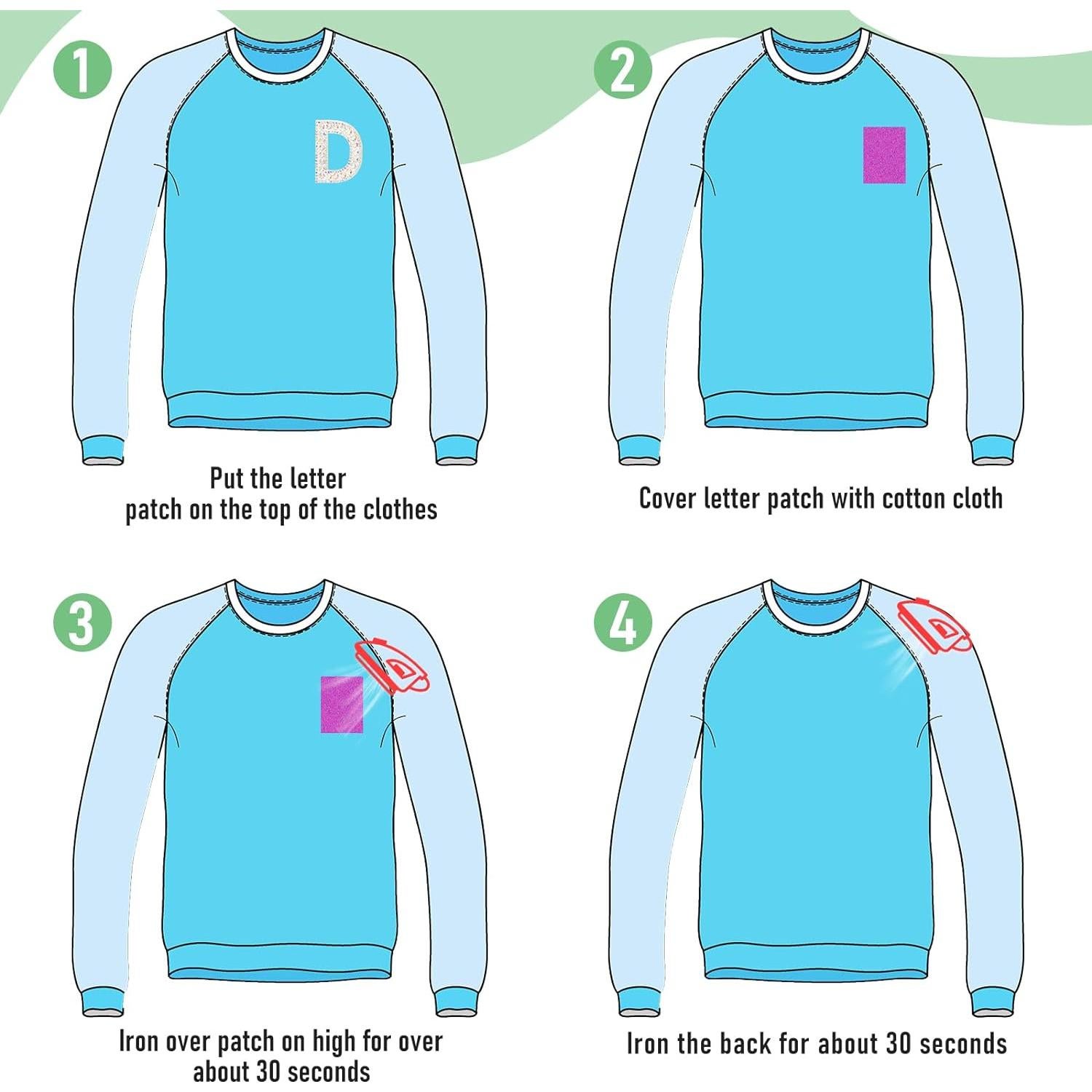 Parches de Letras Brillantes Youyole 52 Pcs A-Z para Planchar