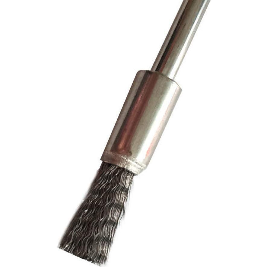 10 Cepillos de Alambre de Acero Inoxidable APPVIP 6 mm Mango Largo