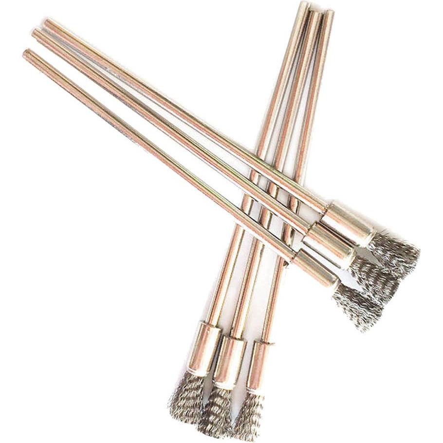 10 Cepillos de Alambre de Acero Inoxidable APPVIP 6 mm Mango Largo