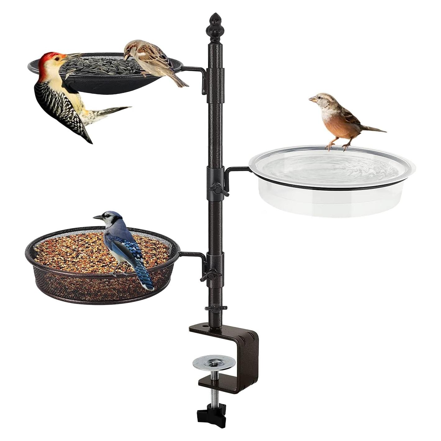 Comedero para Pájaro Urban Deco de 3 Niveles en Bronce