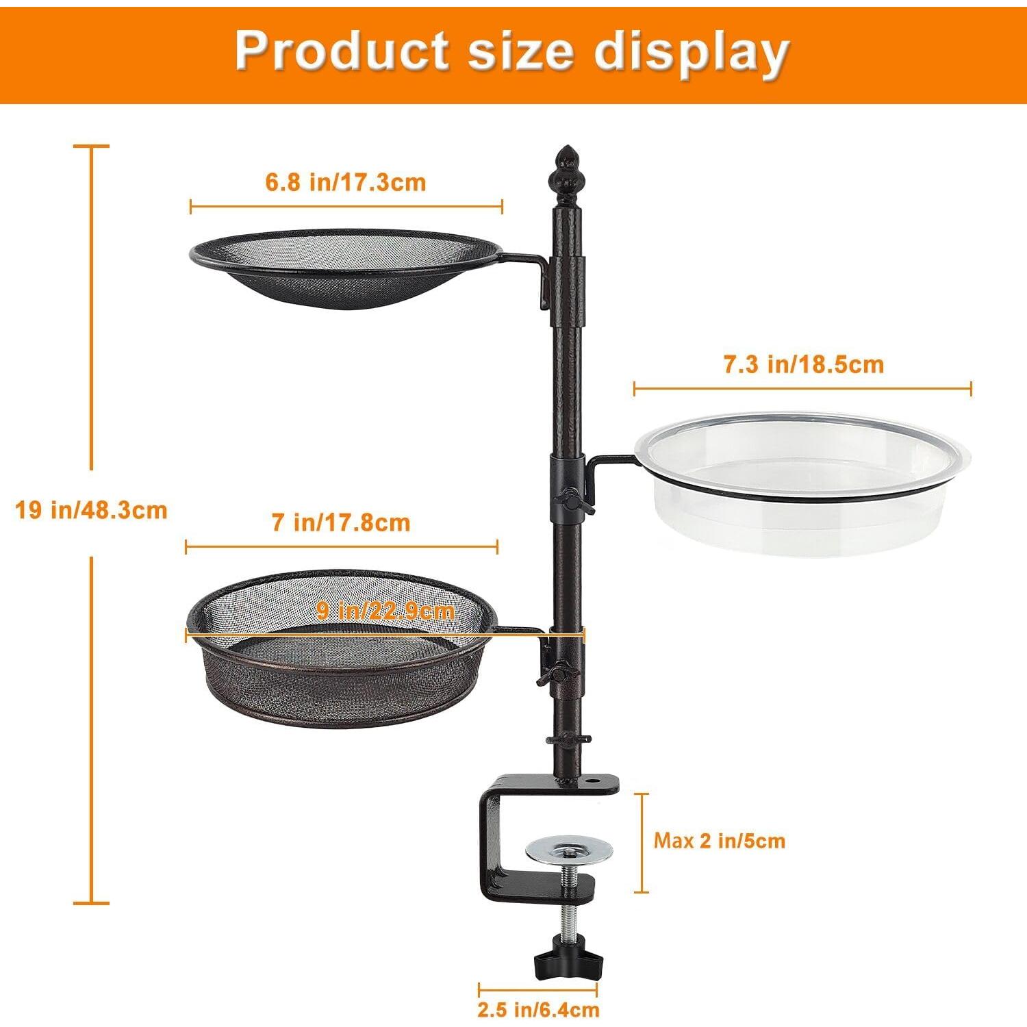 Comedero para Pájaro Urban Deco de 3 Niveles en Bronce