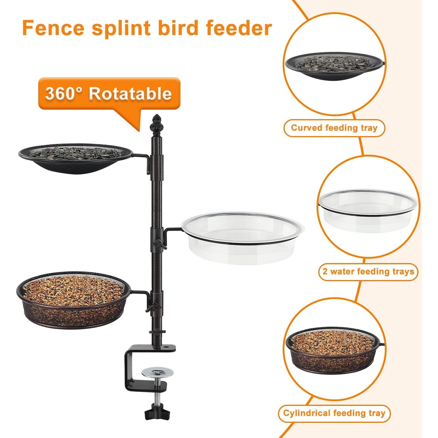 Comedero para Pájaro Urban Deco de 3 Niveles en Bronce