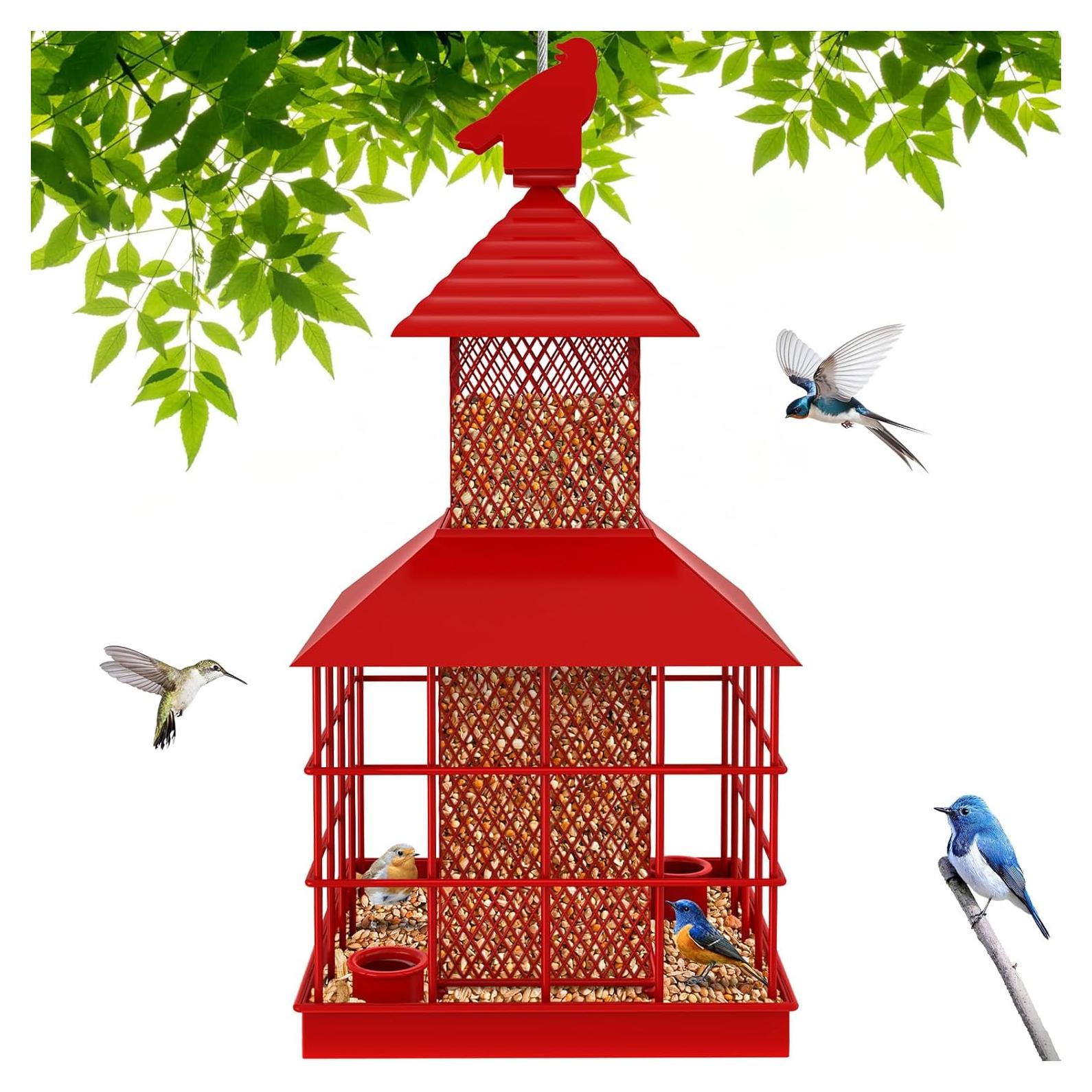 Comedero para Aves ULENDIS a Prueba de Ardillas Rojo 0.93 kg