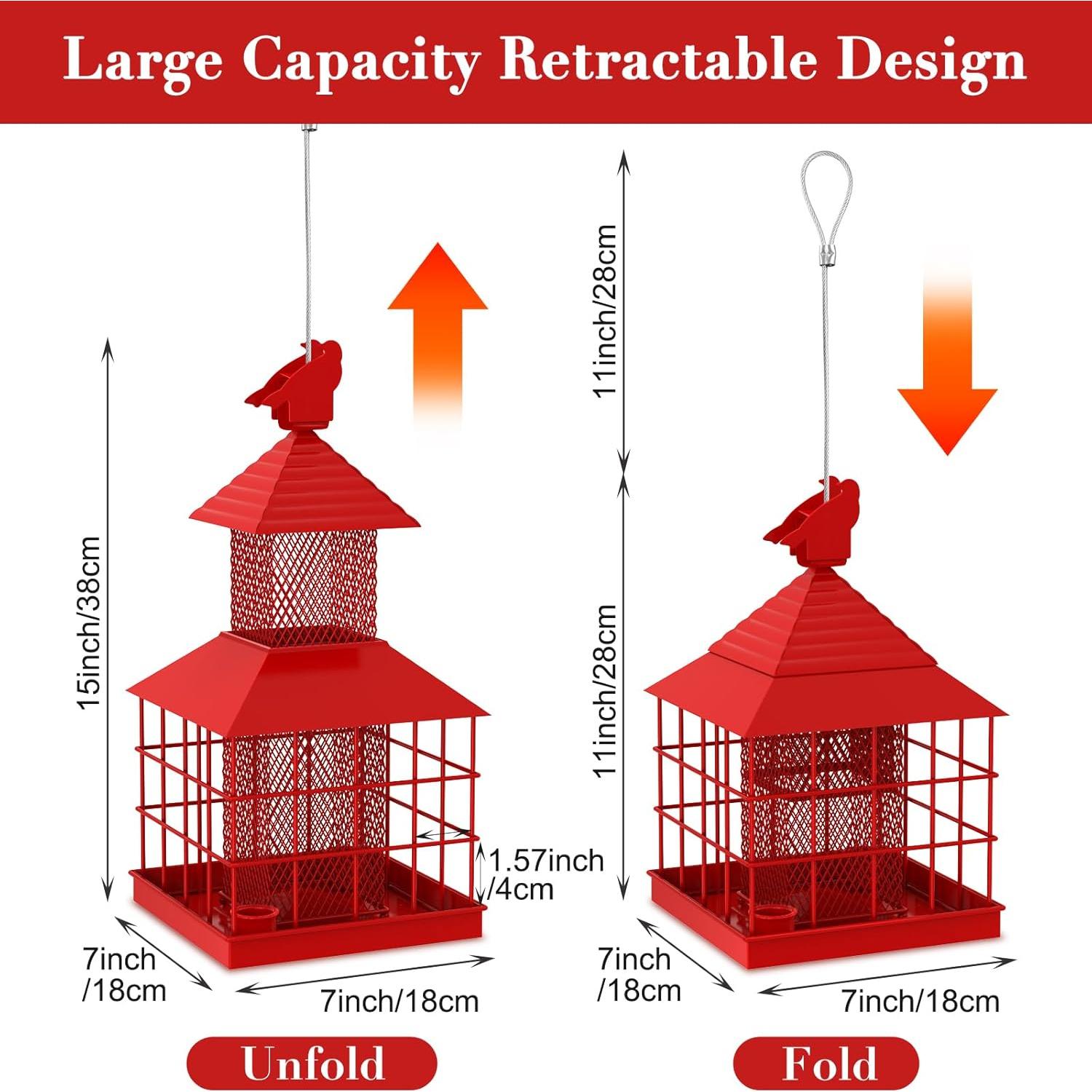 Comedero para Aves ULENDIS a Prueba de Ardillas Rojo 0.93 kg