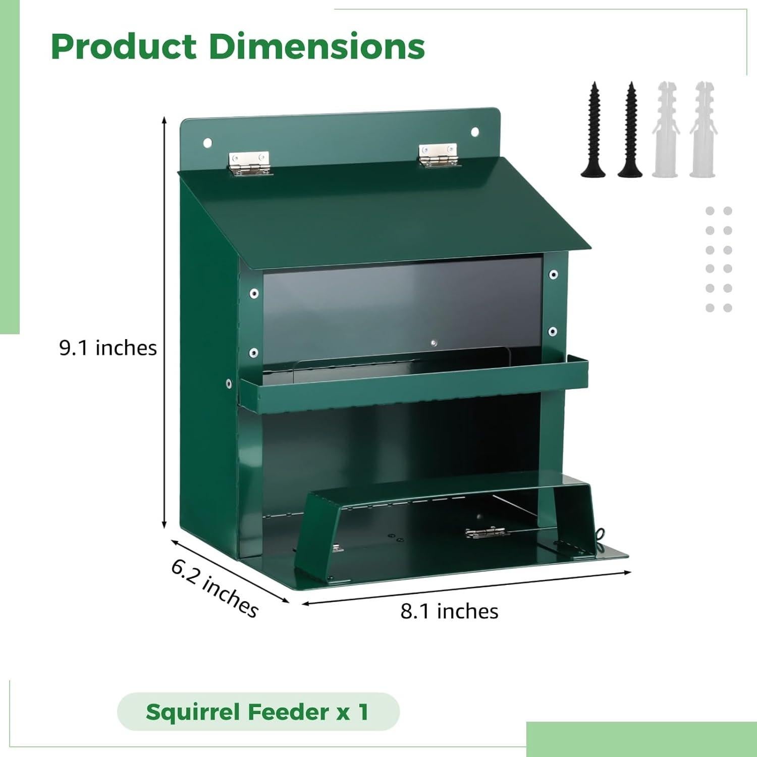 Comedero para Ardillas Anjetan con Techo Impermeable y Bandeja Extraíble