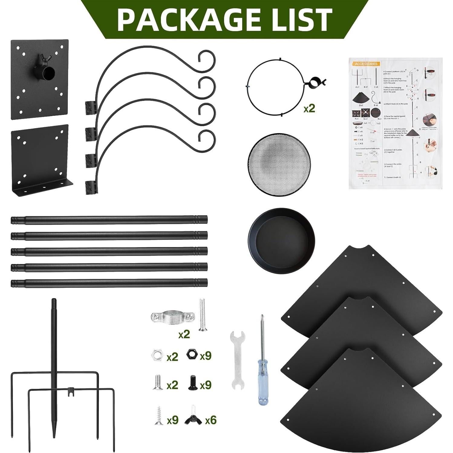 Poste para Comederos de Aves DreiPanda 233.68 cm con Baffle