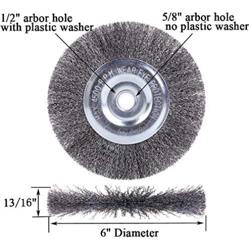 Cepillo de Alambre 6" (15.24 cm) OSFTBVT para Amoladora de Banco