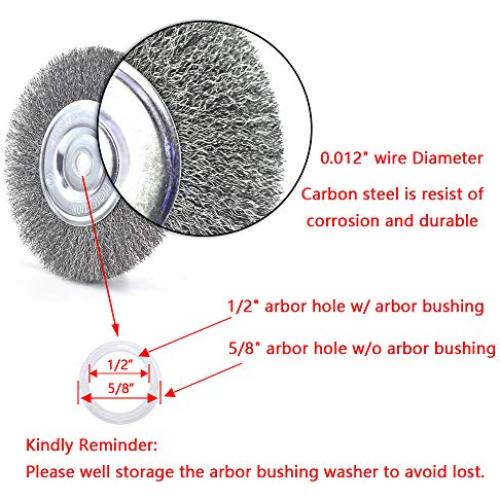 Cepillo de Alambre 6" (15.24 cm) OSFTBVT para Amoladora de Banco