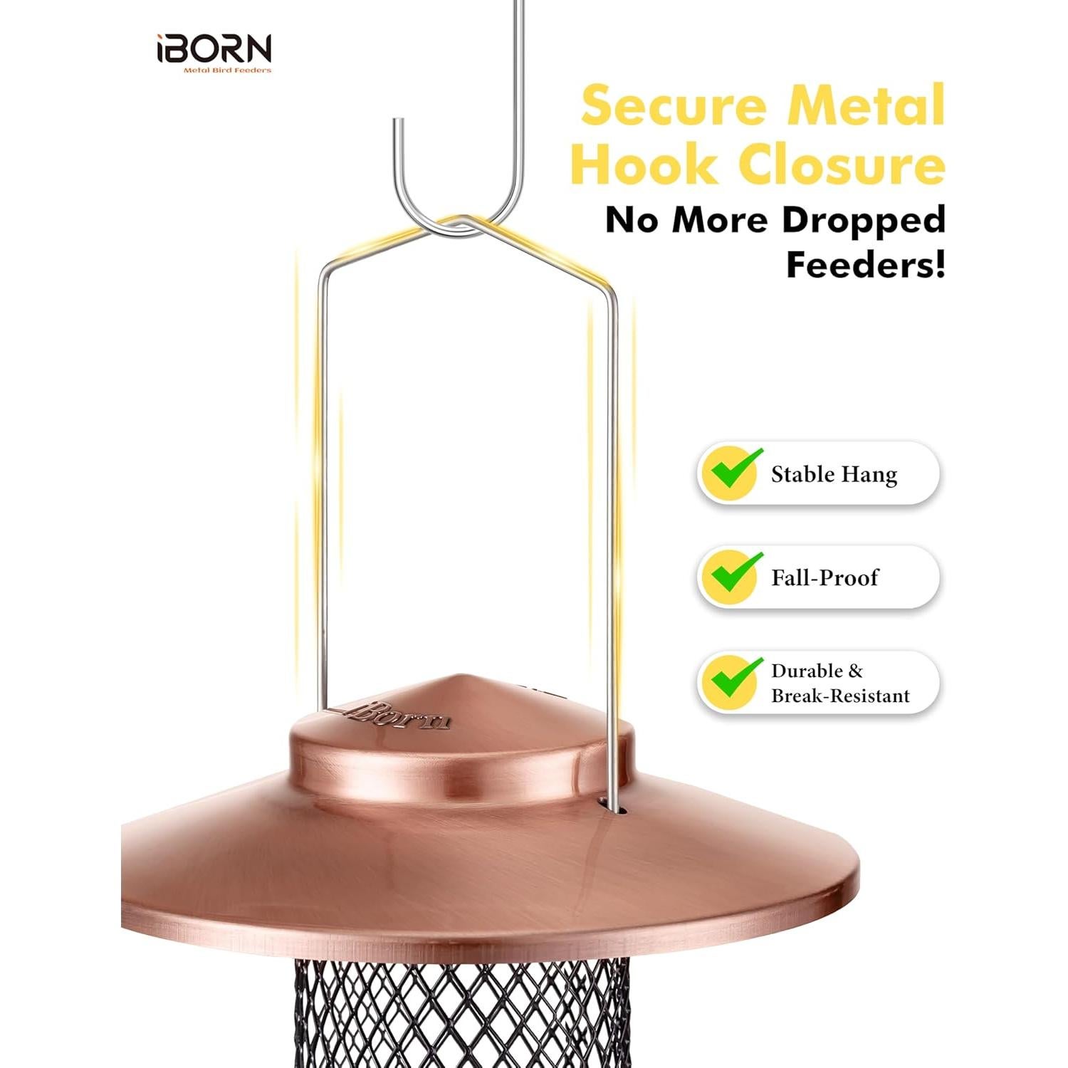 Comedero para Aves iBorn Peanut 34.3 cm Cobre A Prueba de Lluvia