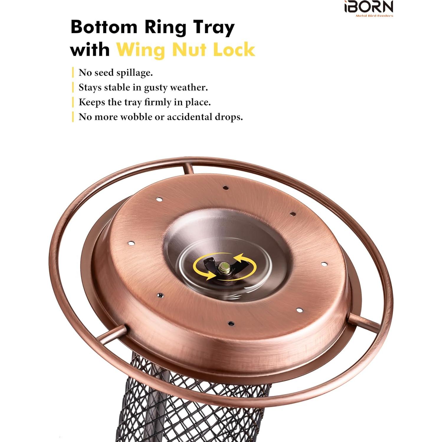 Comedero para Aves iBorn Peanut 34.3 cm Cobre A Prueba de Lluvia