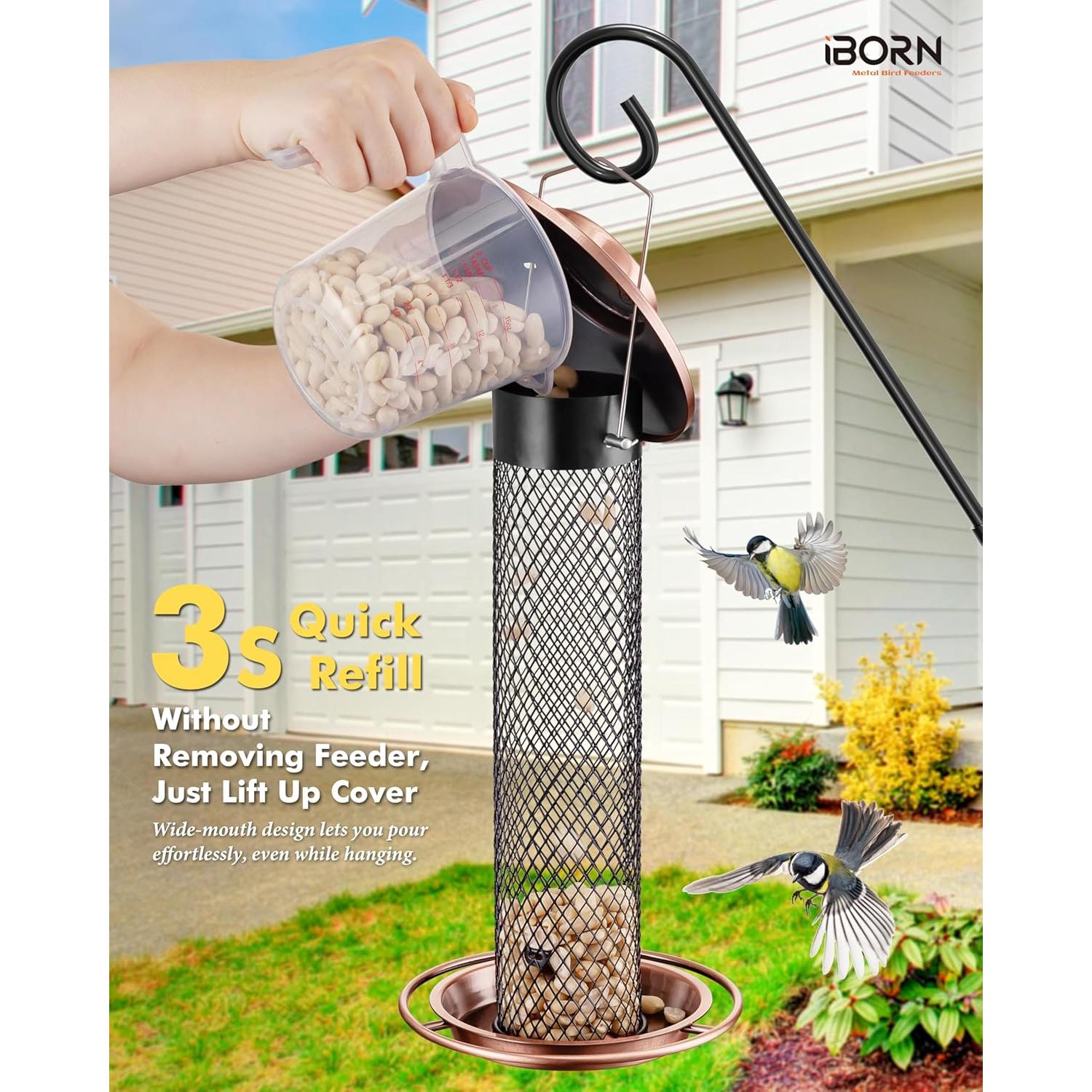 Comedero para Aves iBorn Peanut 34.3 cm Cobre A Prueba de Lluvia