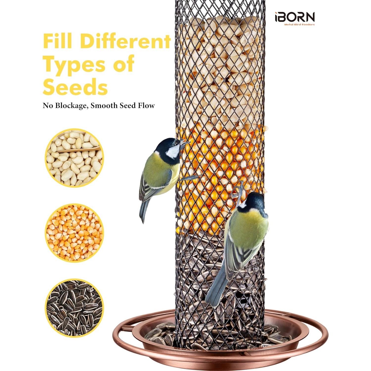 Comedero para Aves iBorn Peanut 34.3 cm Cobre A Prueba de Lluvia