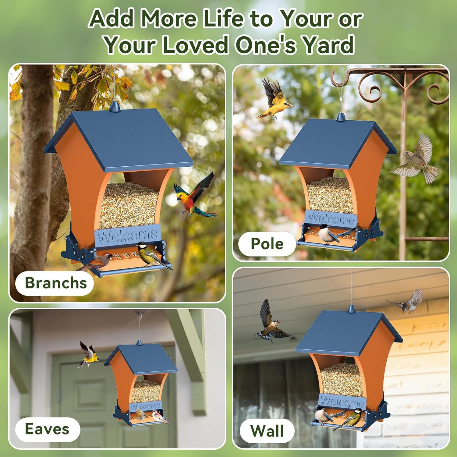 Comedero para Aves Wildpark 5kg a Prueba de Ardillas Naranja