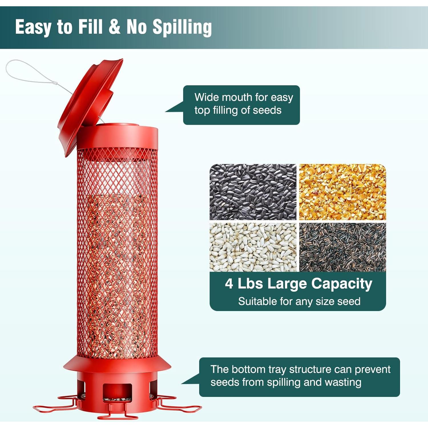 Comedero para Aves Wellavich a Prueba de Ardillas 1.81 kg