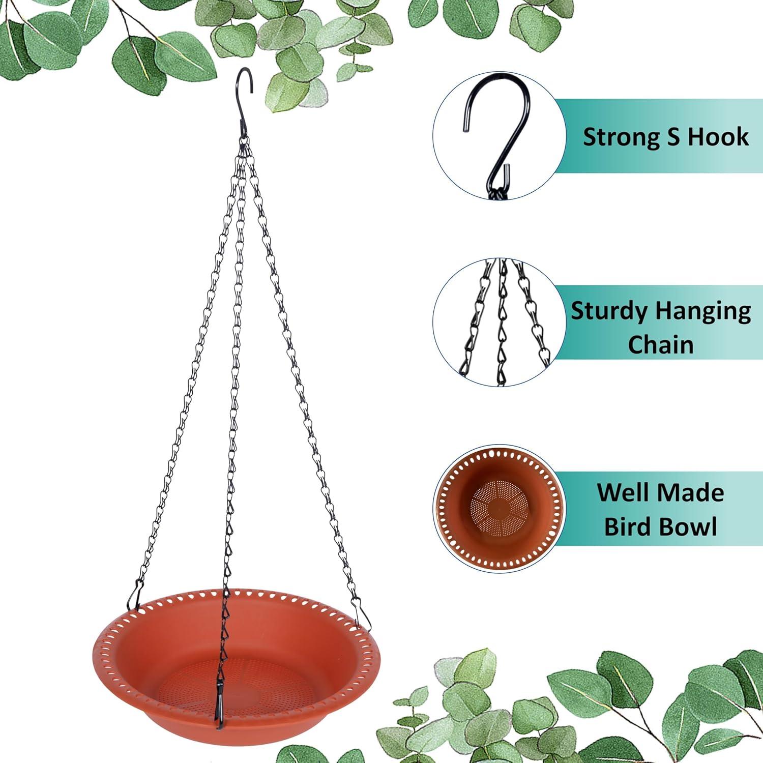 Bandeja Colgante para Comederos de Aves Grjoprt 25.4cm Terracota