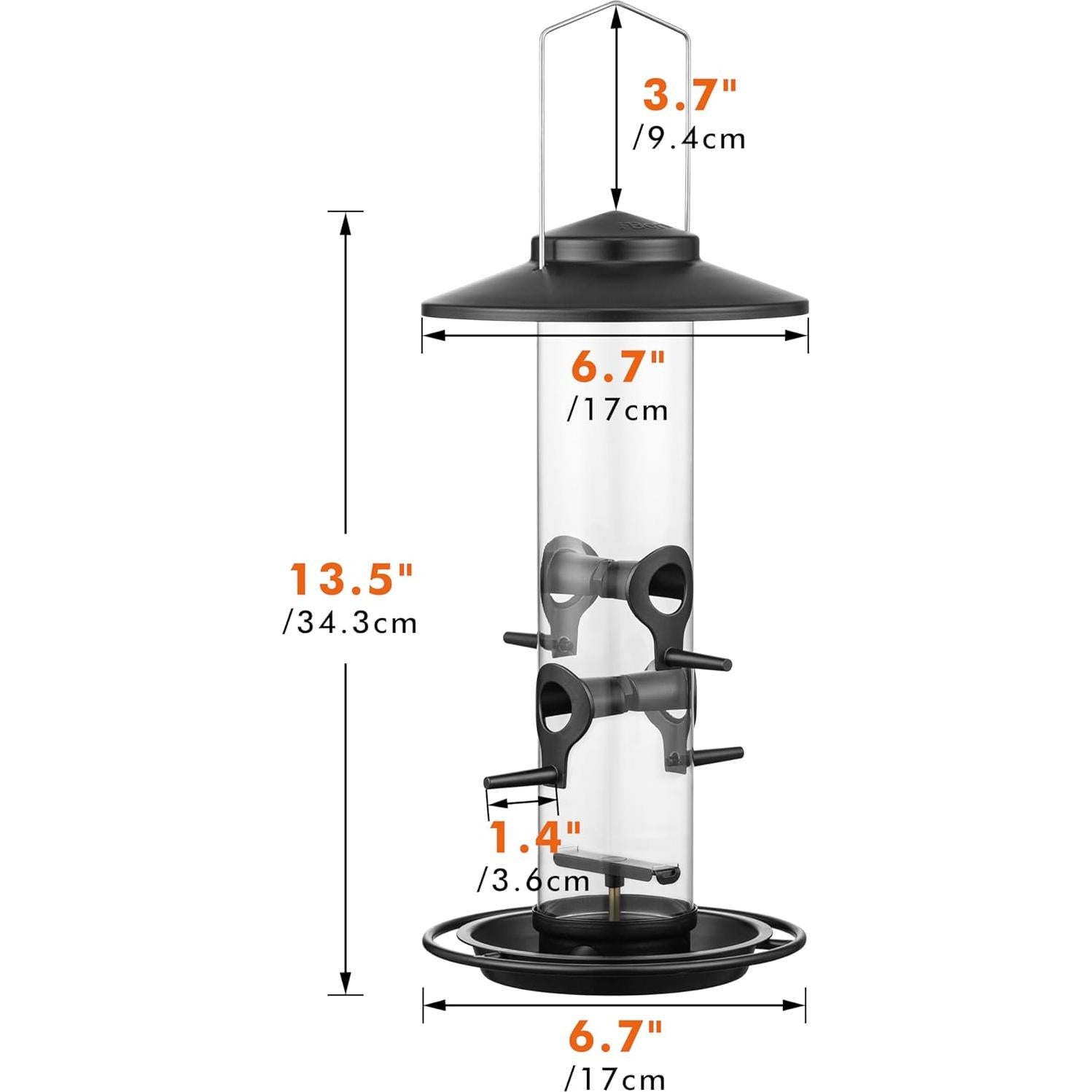 Comedero de Metal iBorn para Aves 0.91 kg con Techo 17 cm
