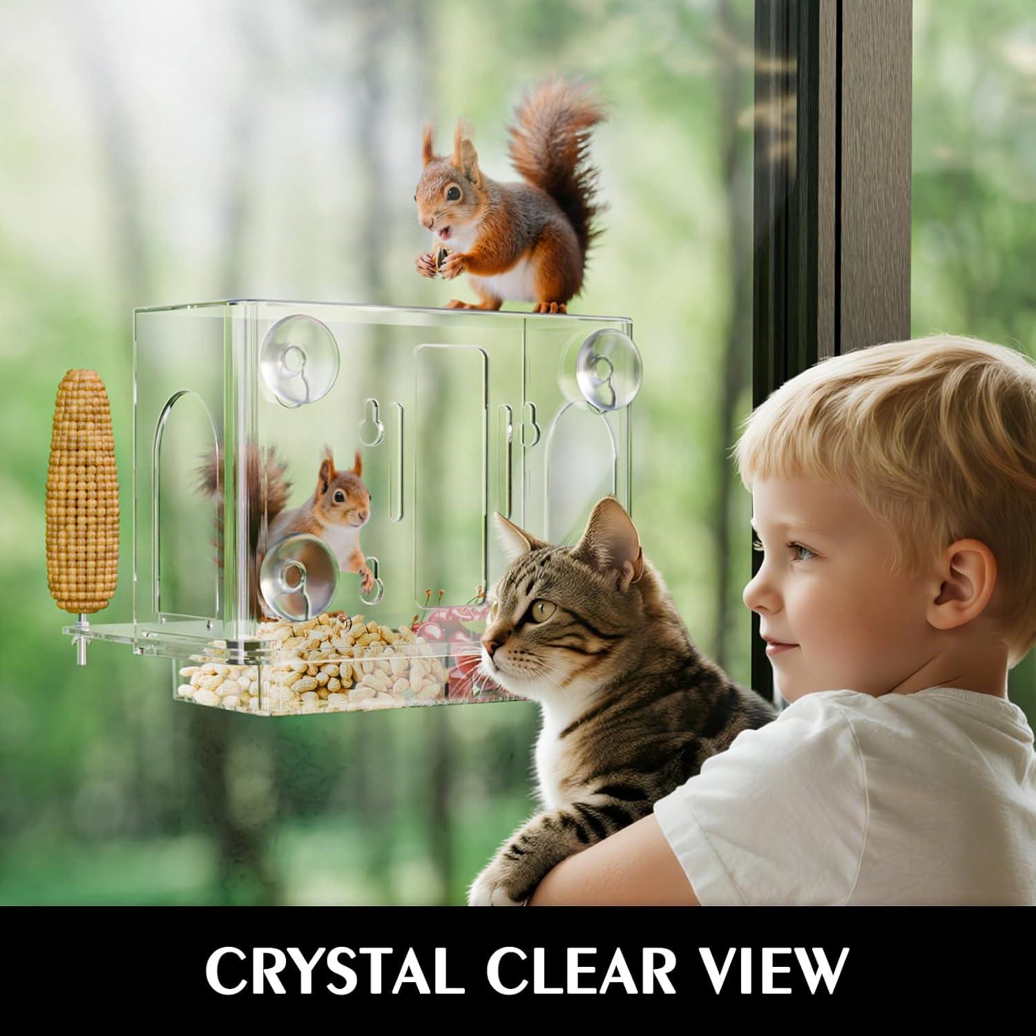 Comedero para Ardillas GelinRedcap - A Prueba de Clima, 3 Montajes