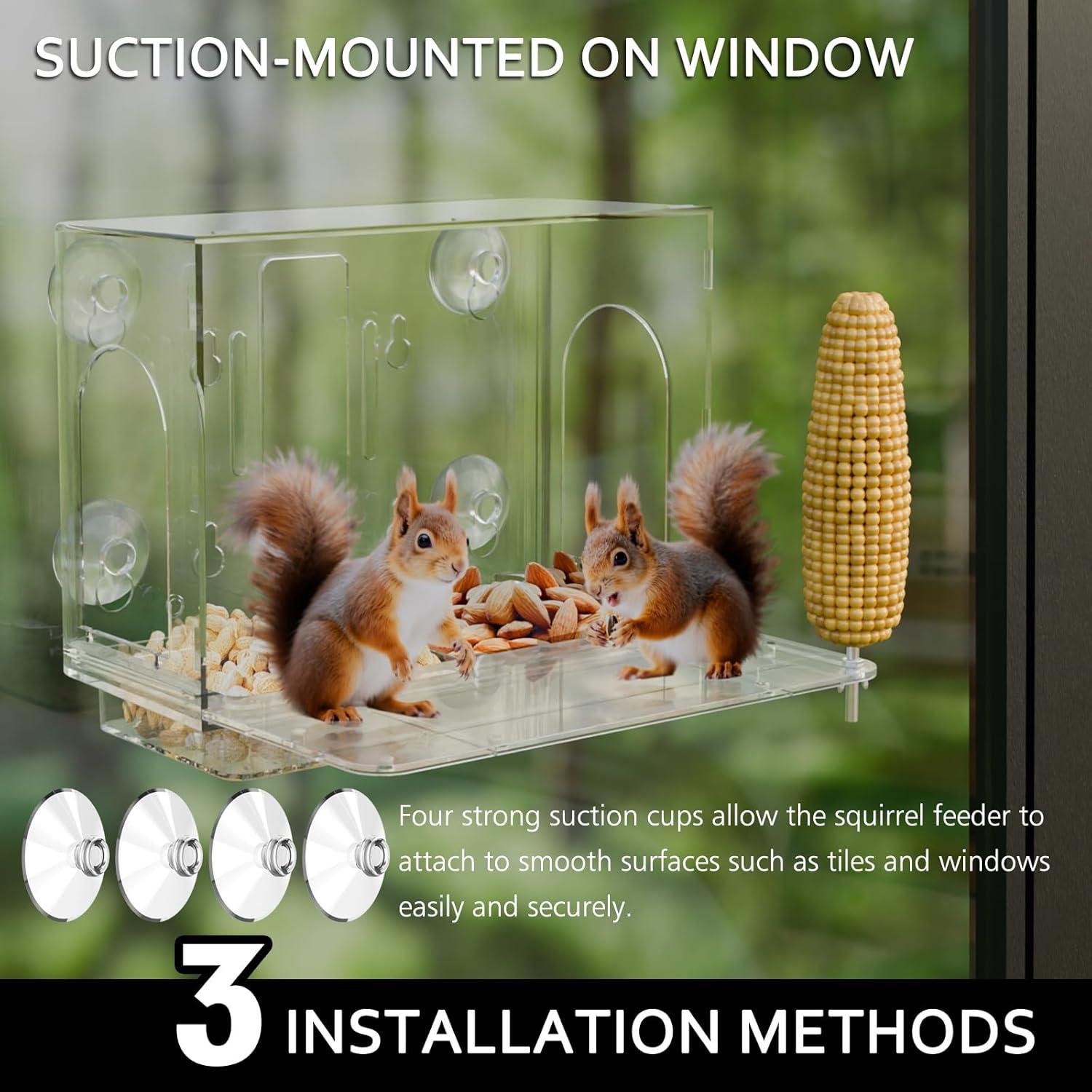 Comedero para Ardillas GelinRedcap - A Prueba de Clima, 3 Montajes