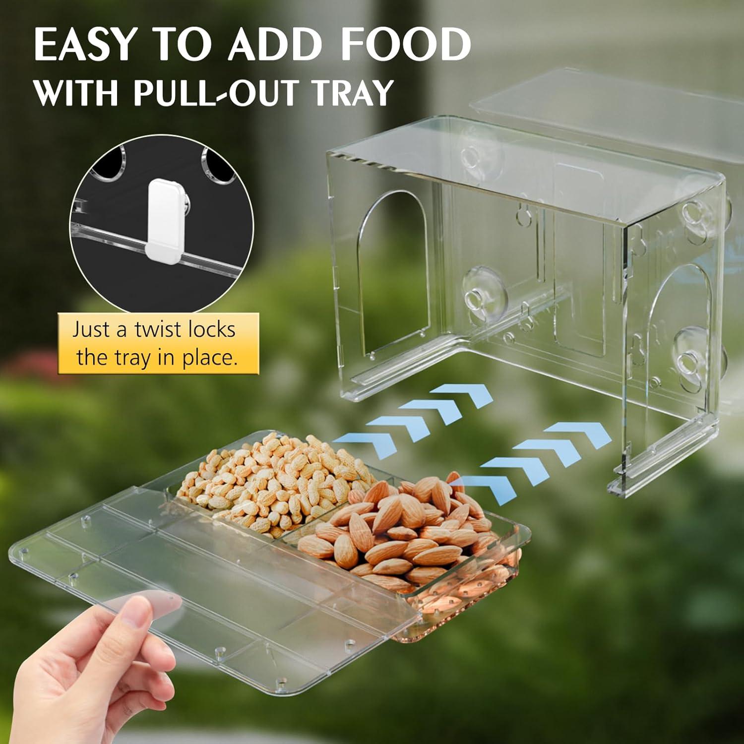 Comedero para Ardillas GelinRedcap - A Prueba de Clima, 3 Montajes