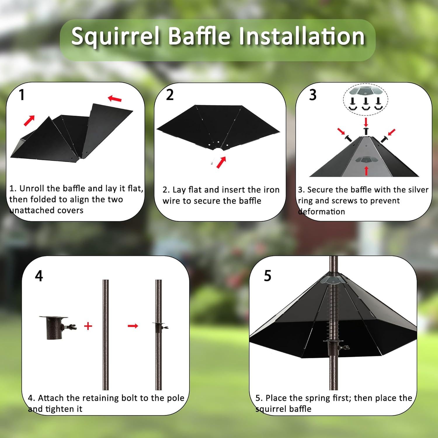 Estación de Alimentación para Aves YINGYM con 6 Ganchos y Baffle