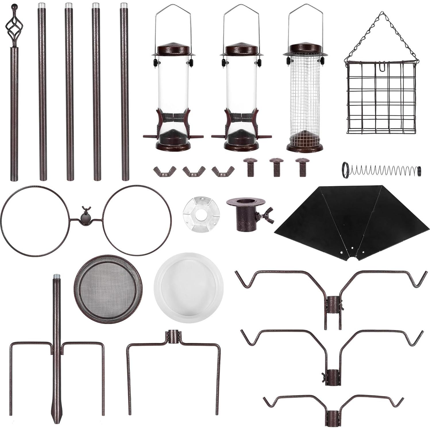 Estación de Alimentación para Aves YINGYM con 6 Ganchos y Baffle