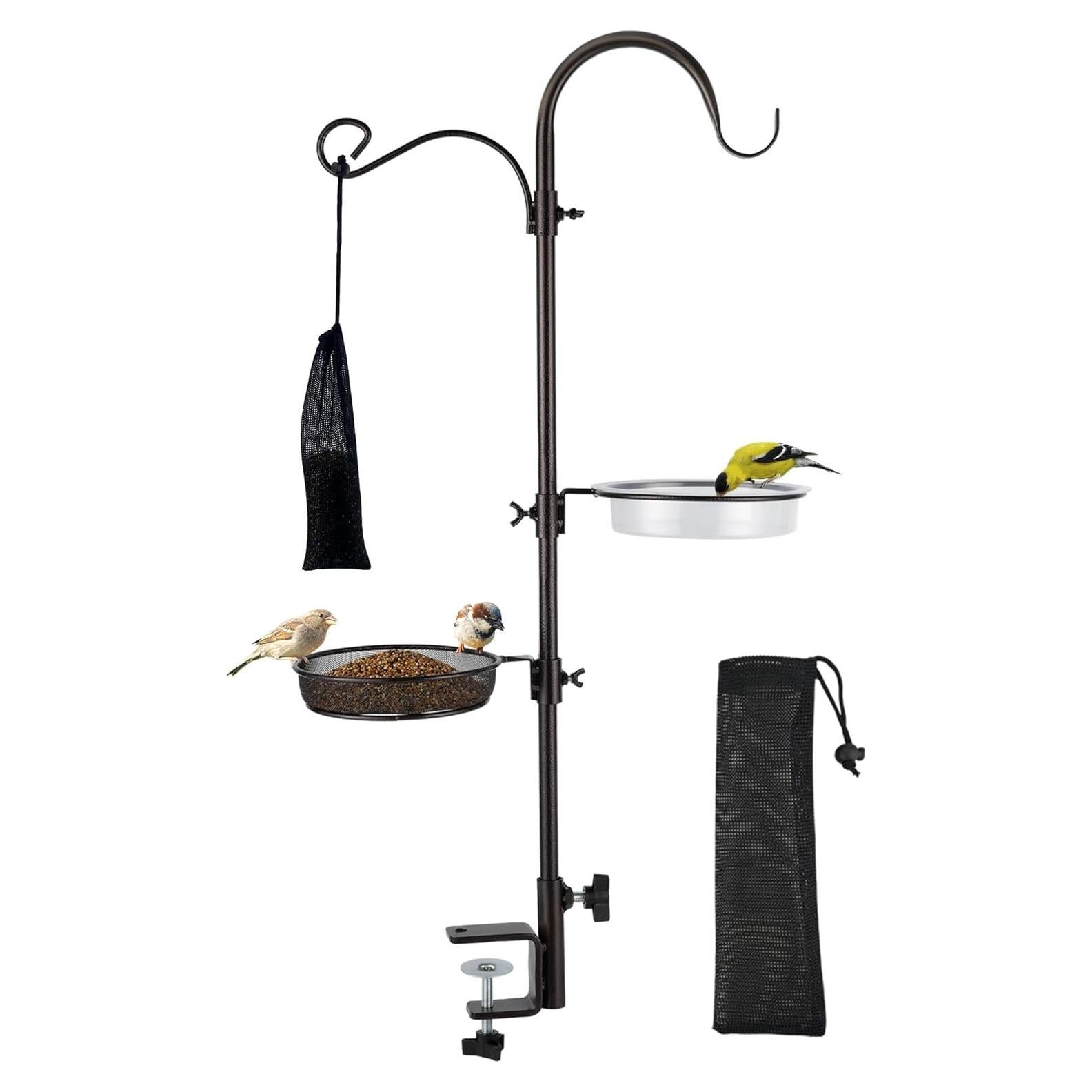 Poste de Comedero para Aves ERYTLLY con Ganchos y Bandeja