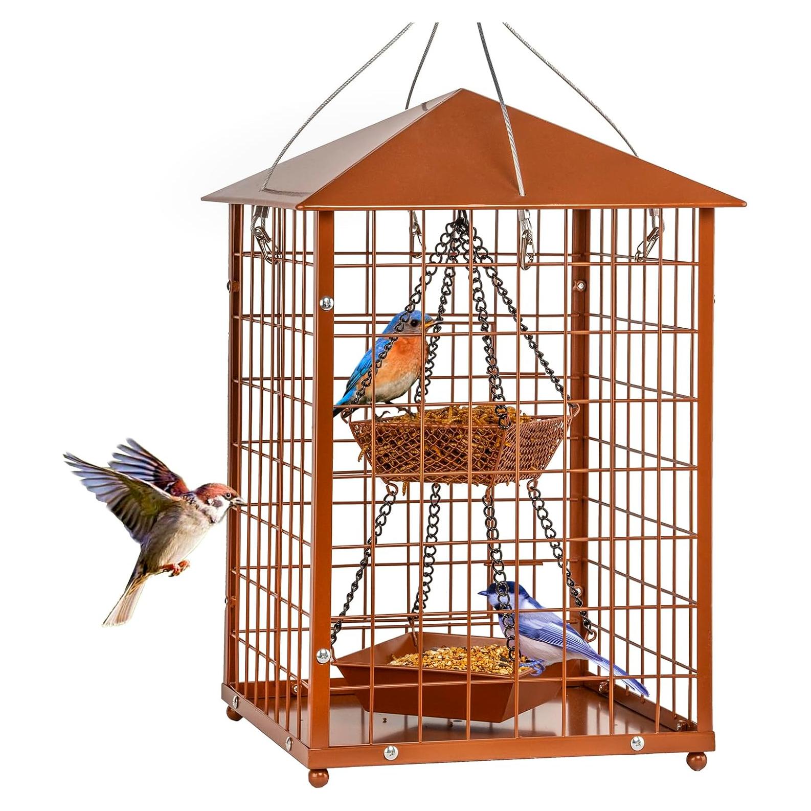 Comedero para Aves Mosloly con Jaula A Prueba de Ardillas 0.45kg