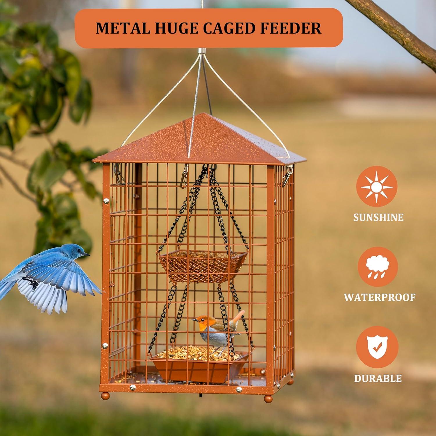 Comedero para Aves Mosloly con Jaula A Prueba de Ardillas 0.45kg