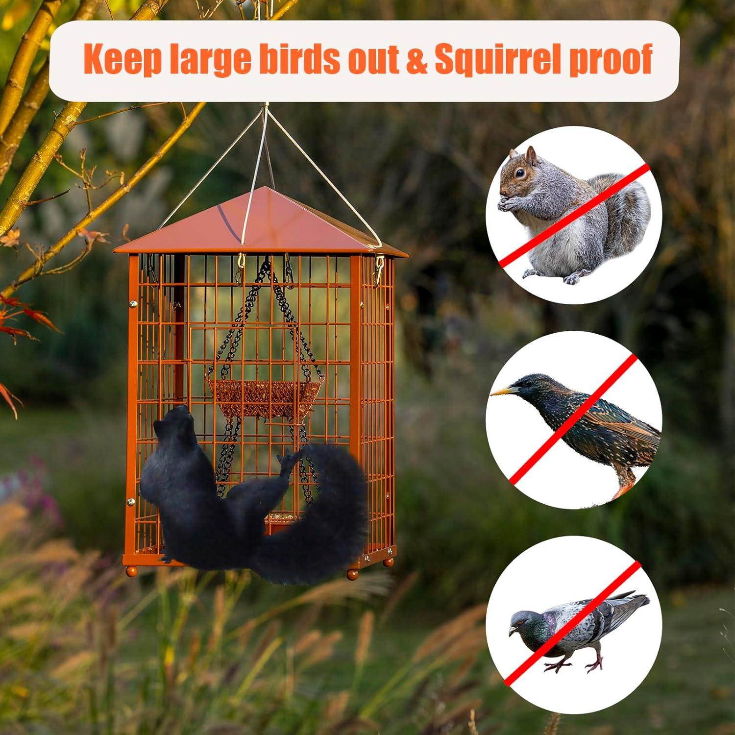 Comedero para Aves Mosloly con Jaula A Prueba de Ardillas 0.45kg