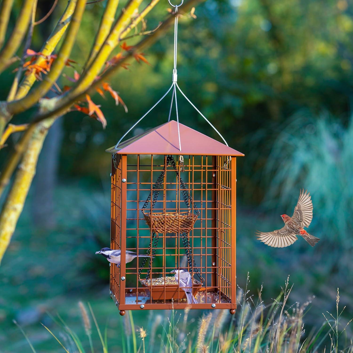 Comedero para Aves Mosloly con Jaula A Prueba de Ardillas 0.45kg