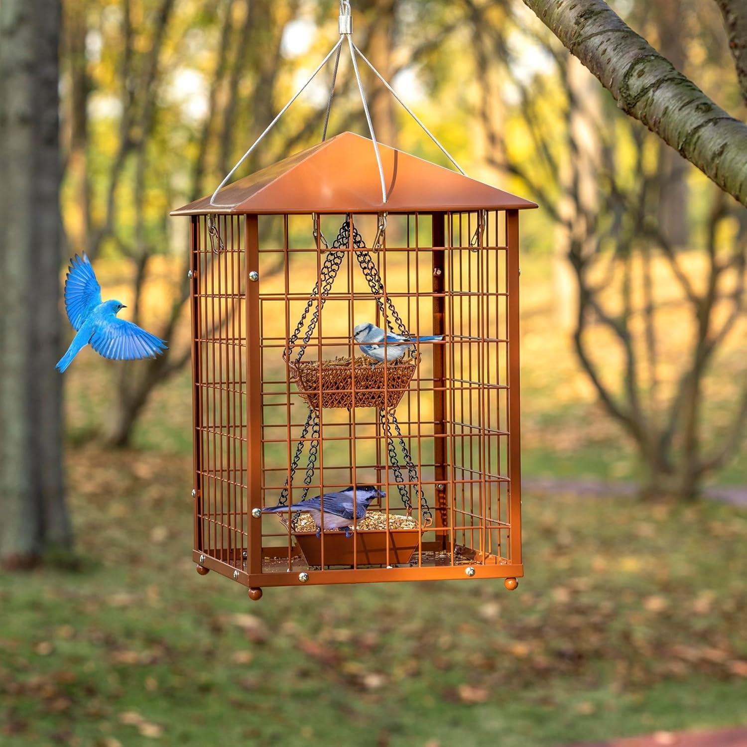 Comedero para Aves Mosloly con Jaula A Prueba de Ardillas 0.45kg