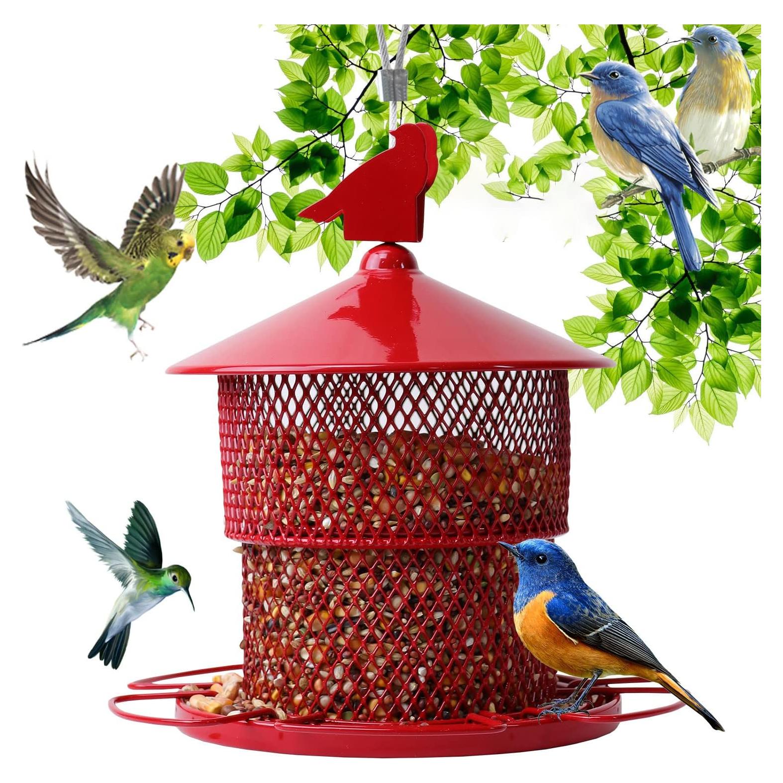 Comedero para Aves XCYNNS Rojo 1.8 kg Metal Colgante