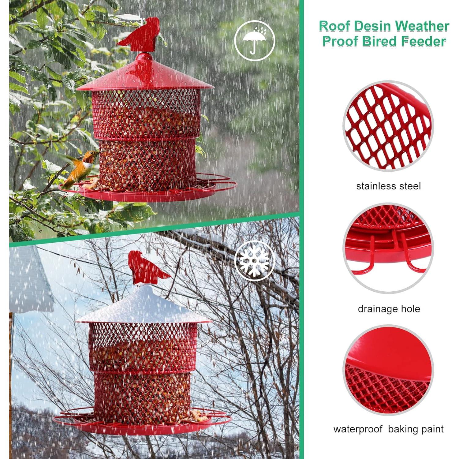 Comedero para Aves XCYNNS Rojo 1.8 kg Metal Colgante