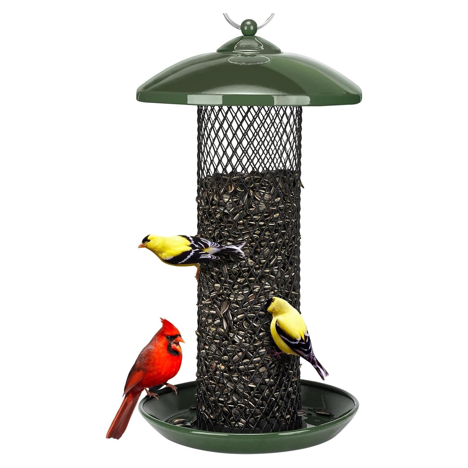 Comedero para Aves de Metal Kingsyard 1.13 kg Verde Colgante