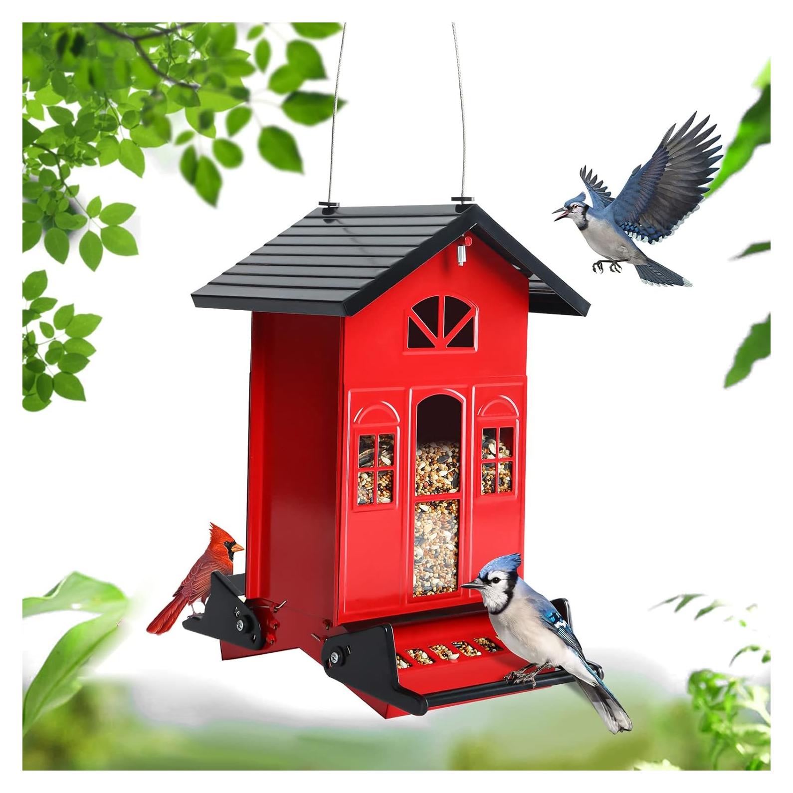 Comedero para Aves Birdkiss Rojo a Prueba de Ardillas 2.27 kg