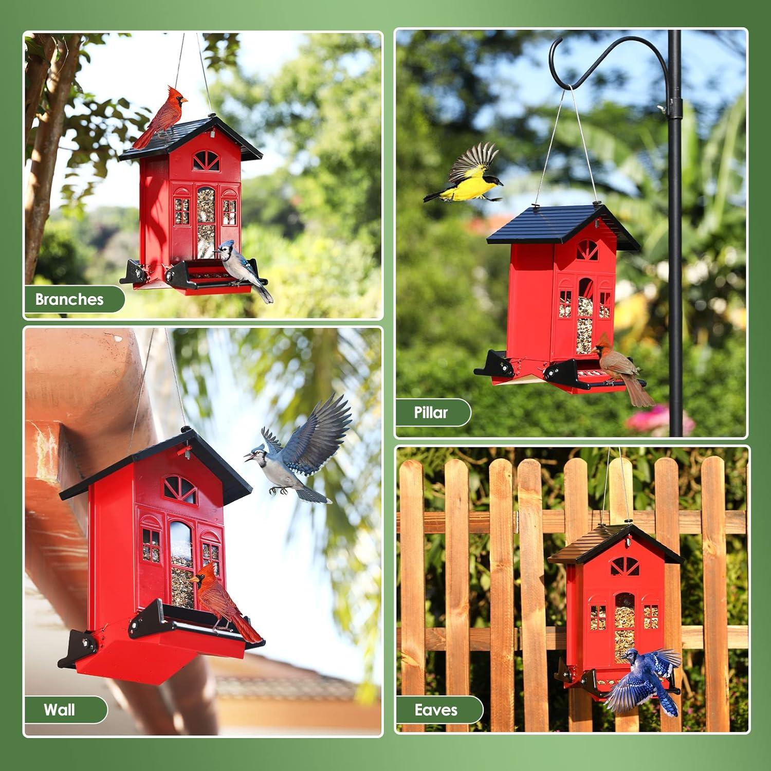 Comedero para Aves Birdkiss Rojo a Prueba de Ardillas 2.27 kg