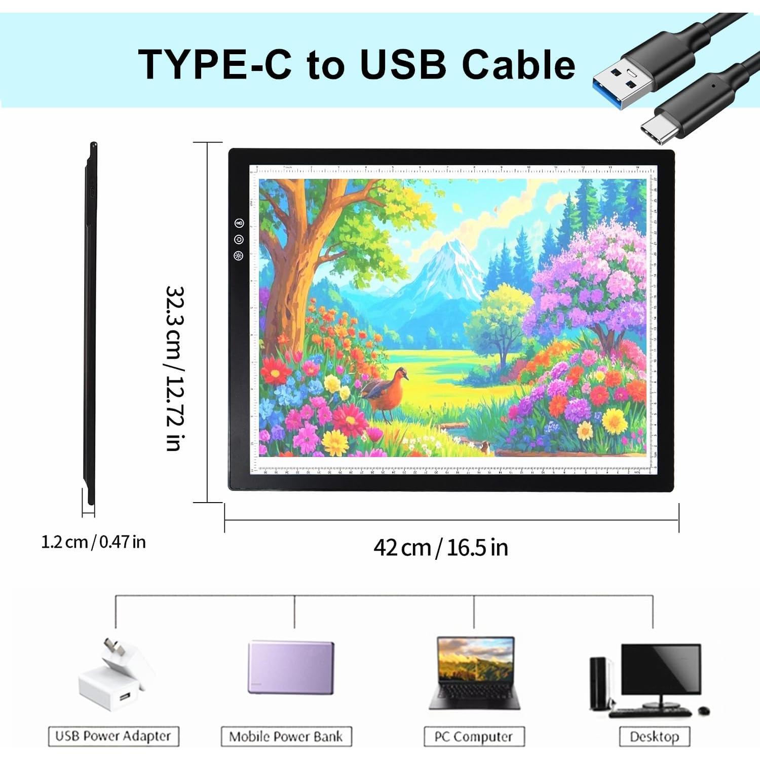 Tableta de Luz A3 YUZAMOOR Recargable Inalámbrica 12000 Lux