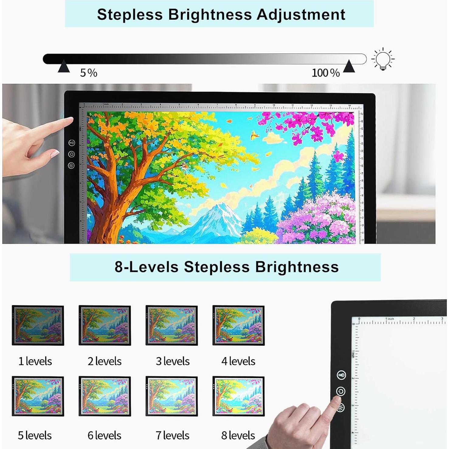 Tableta de Luz A3 YUZAMOOR Recargable Inalámbrica 12000 Lux