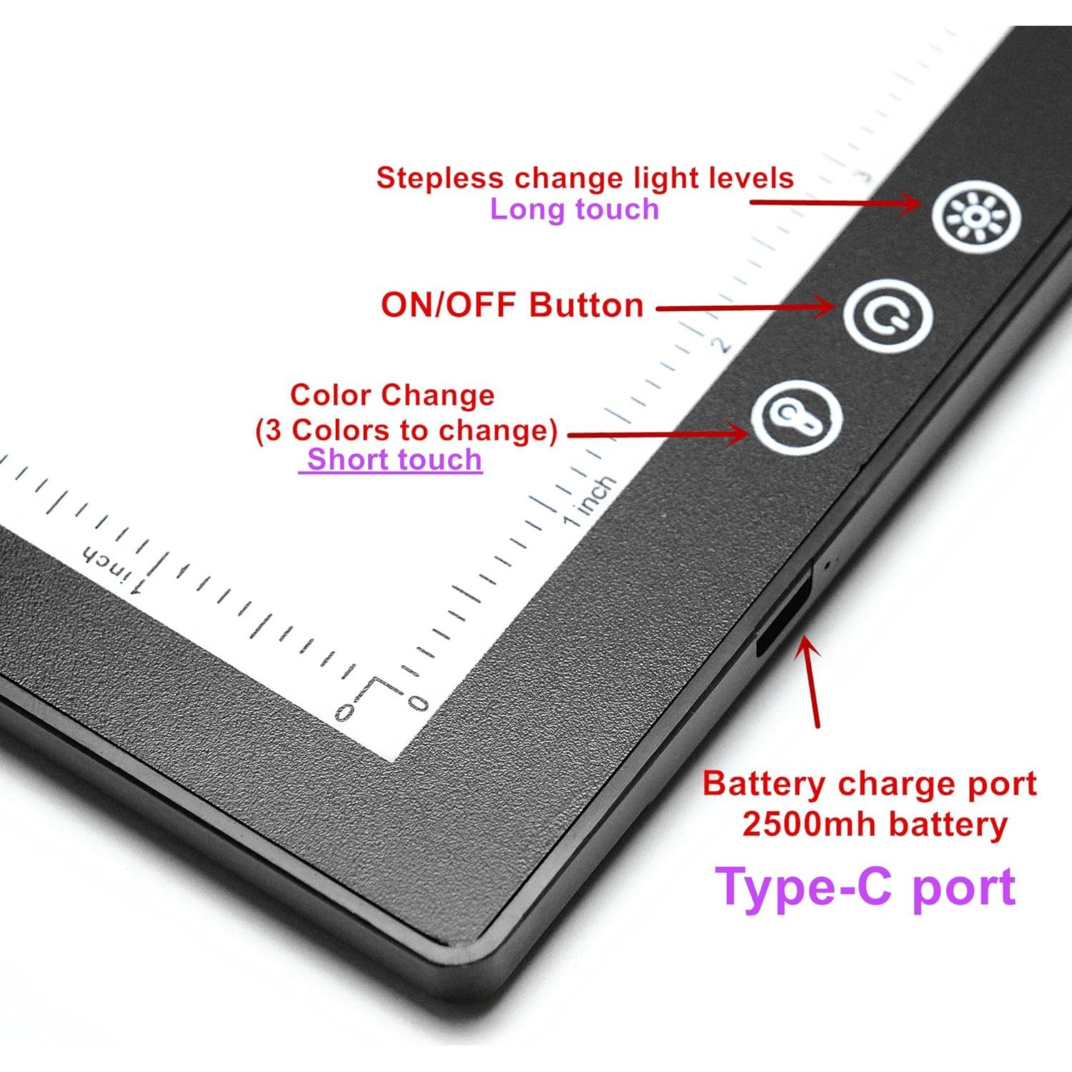 Tableta de Luz A3 YUZAMOOR Recargable Inalámbrica 12000 Lux
