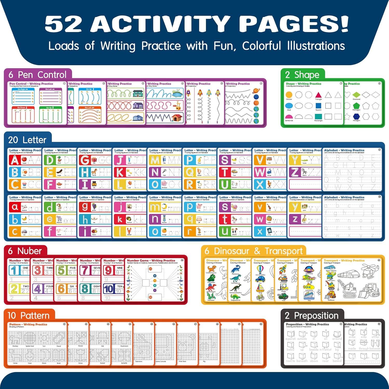 Cuaderno de Actividades Reutilizable RichBoy 52 Páginas 3-5 Años