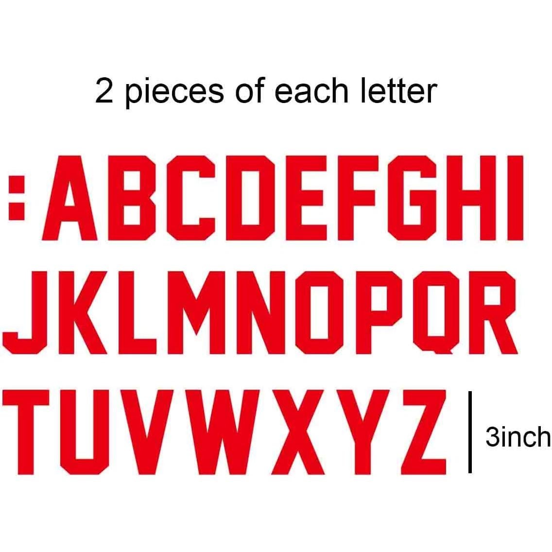 52 Letras Transferibles de Hierro Rojo Fanbay para Camisetas