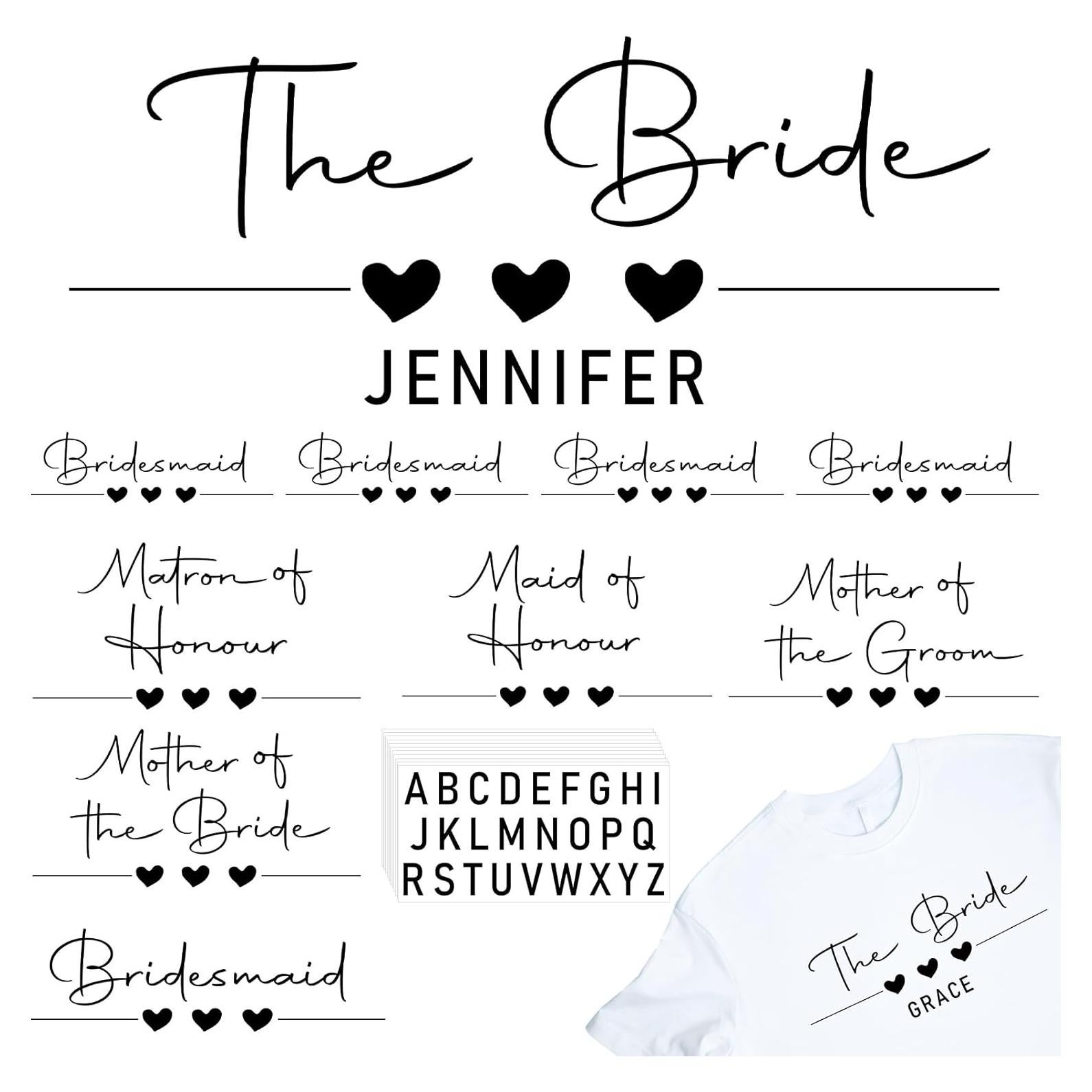 Set 26 Calcomanías de Vinilo Glenmal para Bodas - Negro