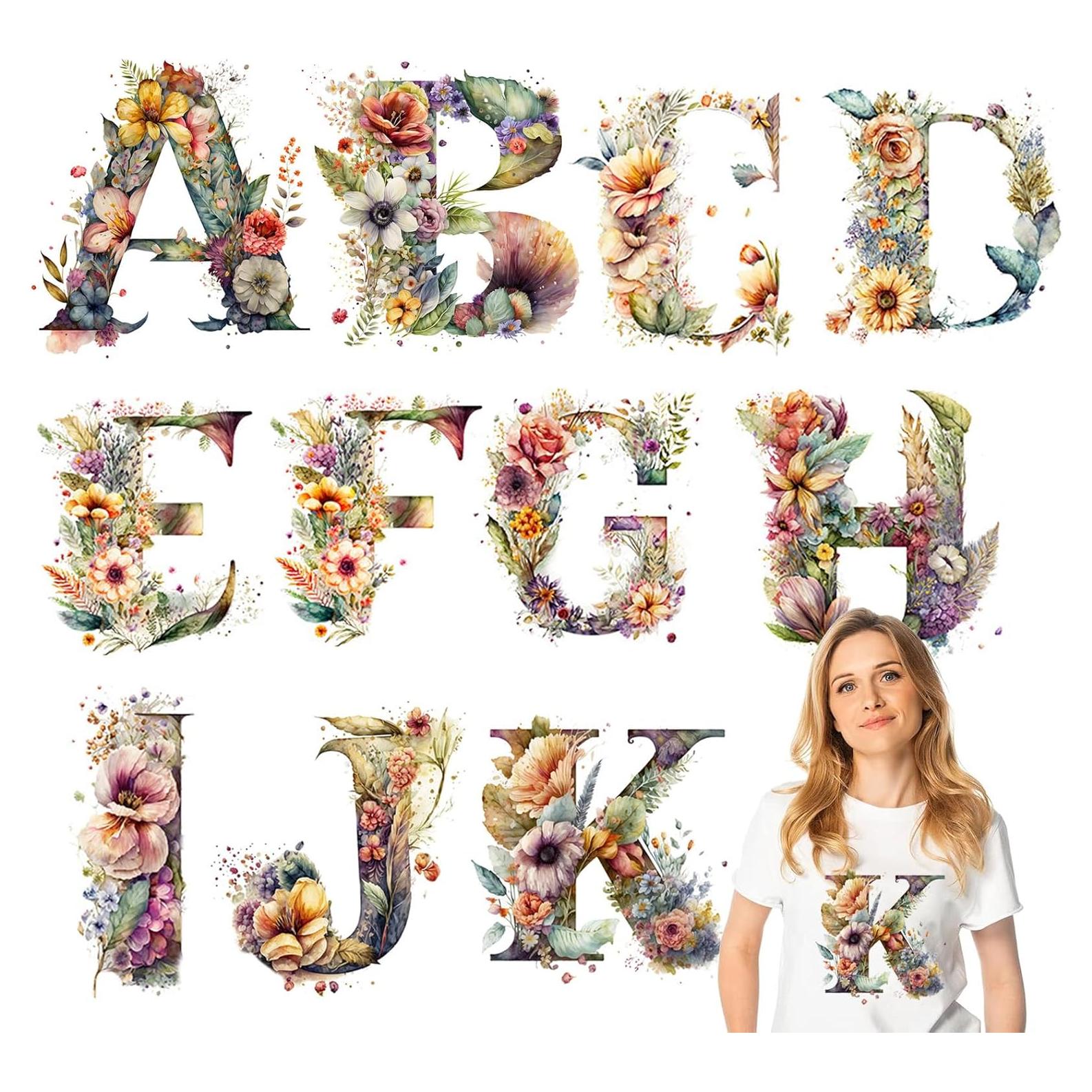 Parche Letras Florales Ceresa Inc 22x22cm Transferencia Calor