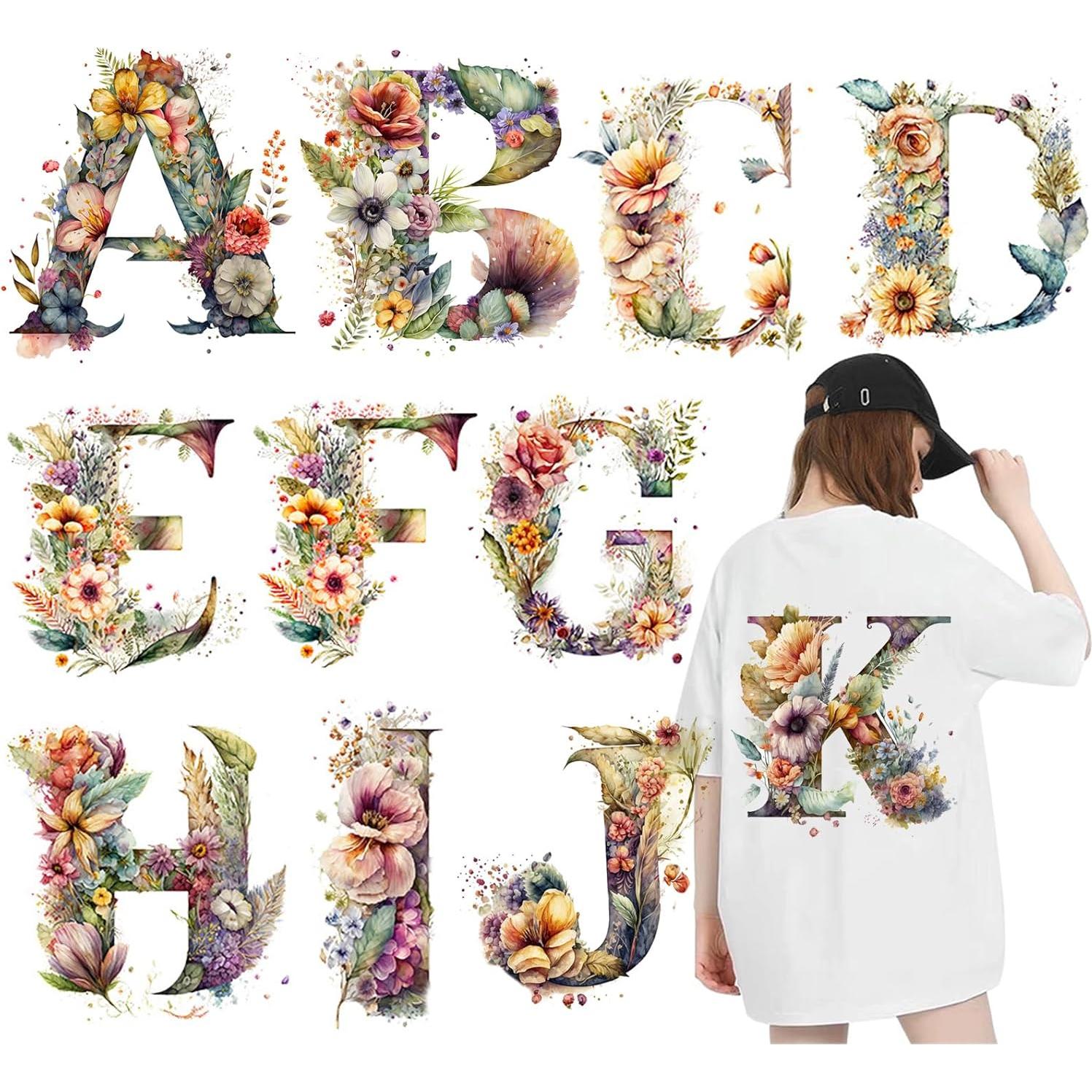 Parche Letras Florales Ceresa Inc 22x22cm Transferencia Calor