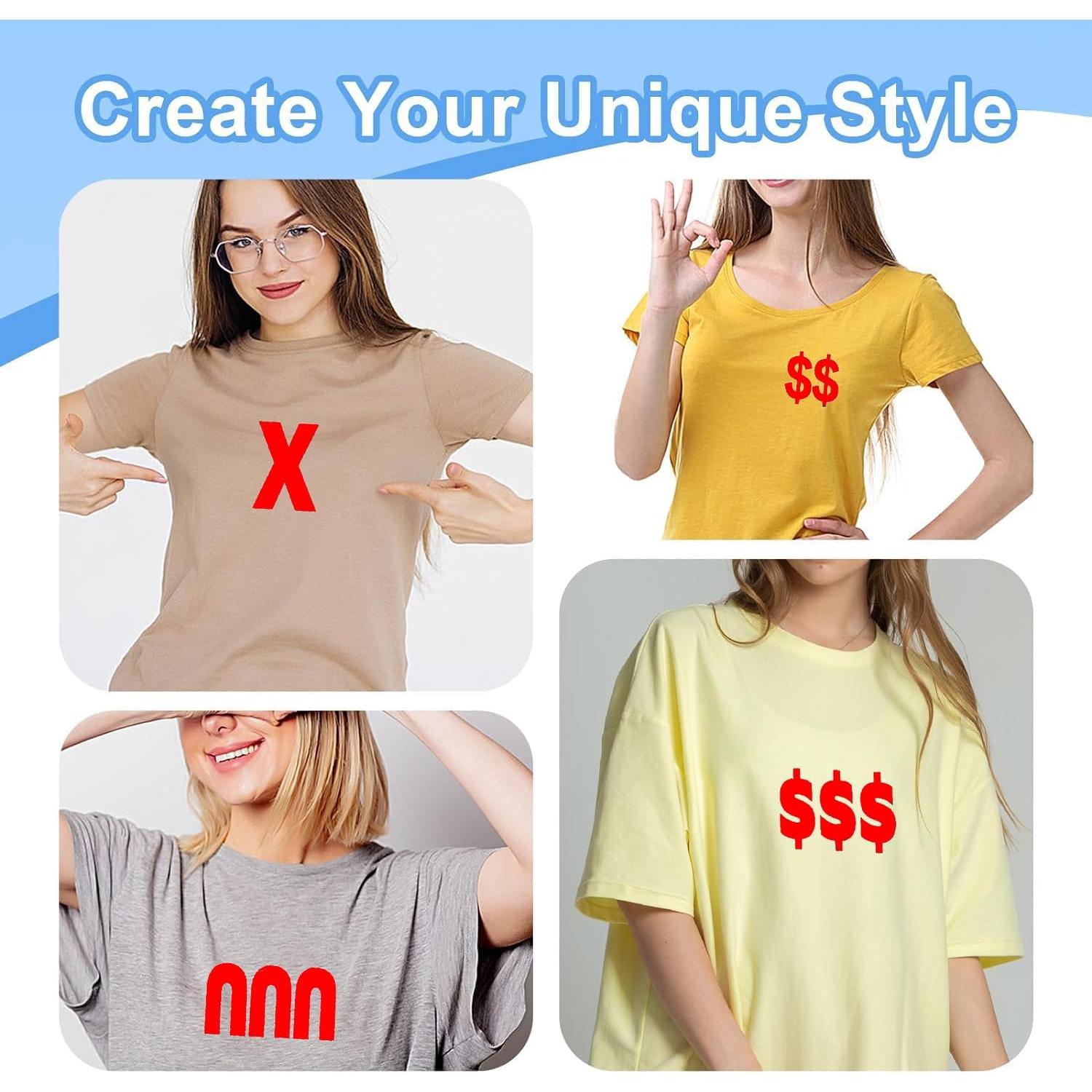 6 Hojas Letras Termoadhesivas SIQUNUO 5.08 cm Rojo A-Z 0-9