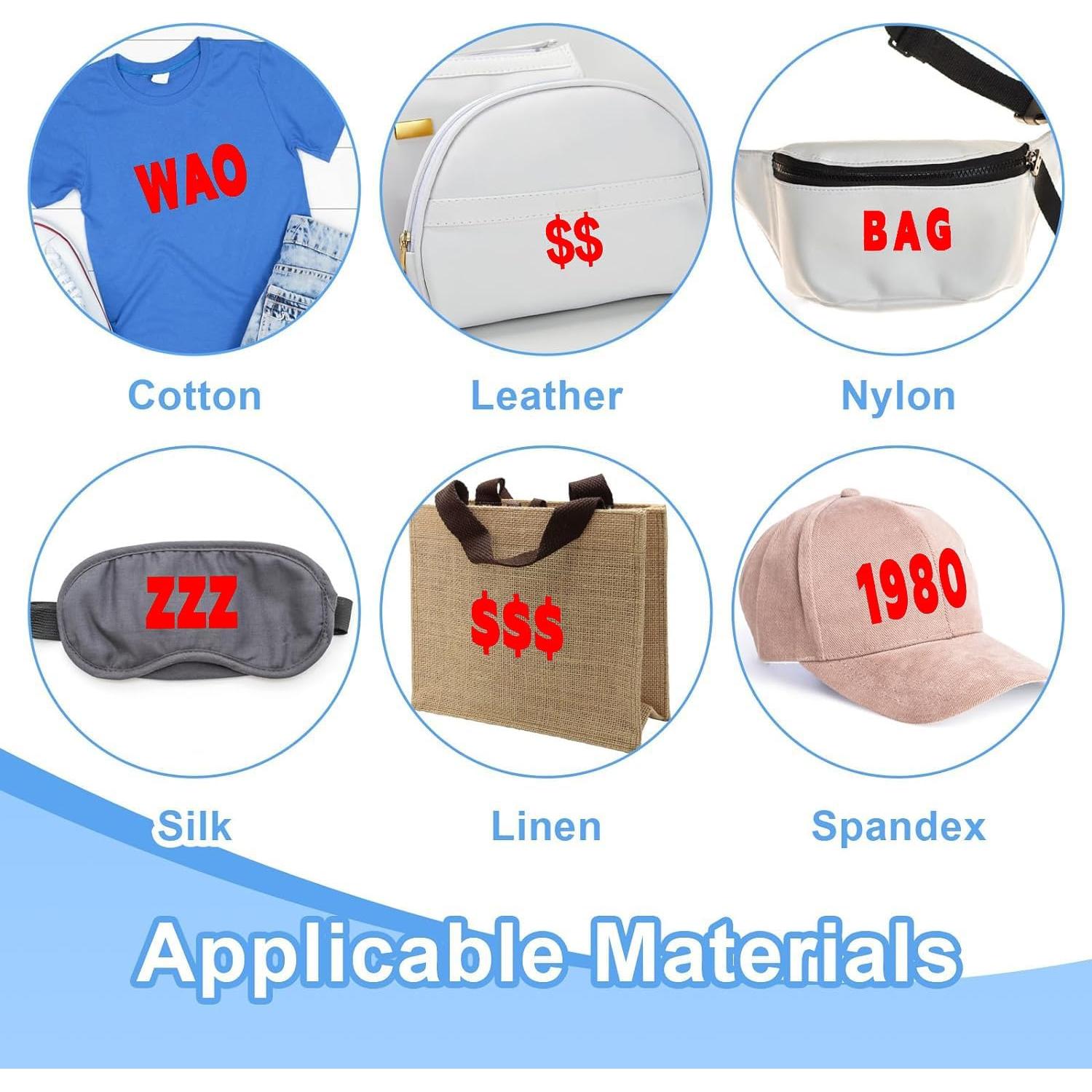 6 Hojas Letras Termoadhesivas SIQUNUO 5.08 cm Rojo A-Z 0-9